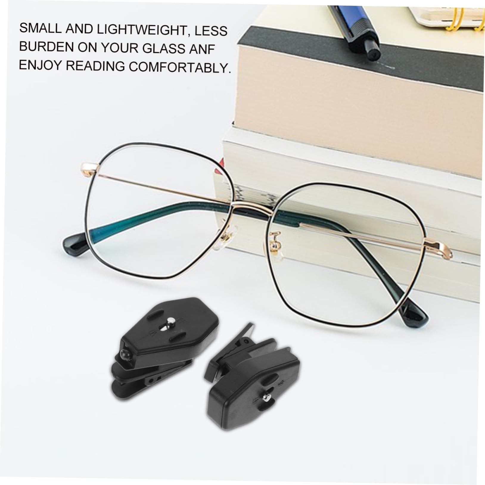 KALLORY 2pcs Led Eyeglass Clip for Night Use Portable Book Light for Glasses for Night Fishing Crafts and