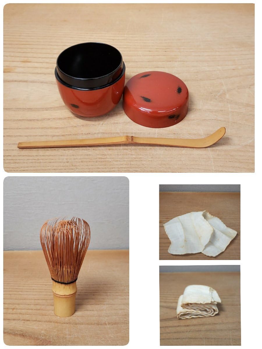 茶道具　セット Amazon | 茶道具4点セッ 百本立茶筅 茶筅立て 茶杓 茶さじ 竹製