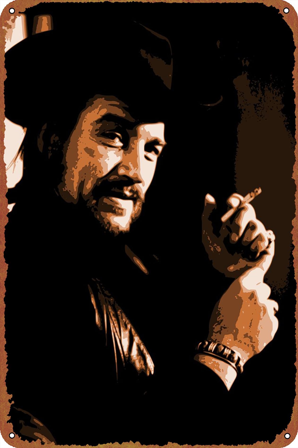 Country Musicians Waylon Jennings Plaque Poster Metal Tin Sign 8" x 12" Vintage Retro Wall Decor