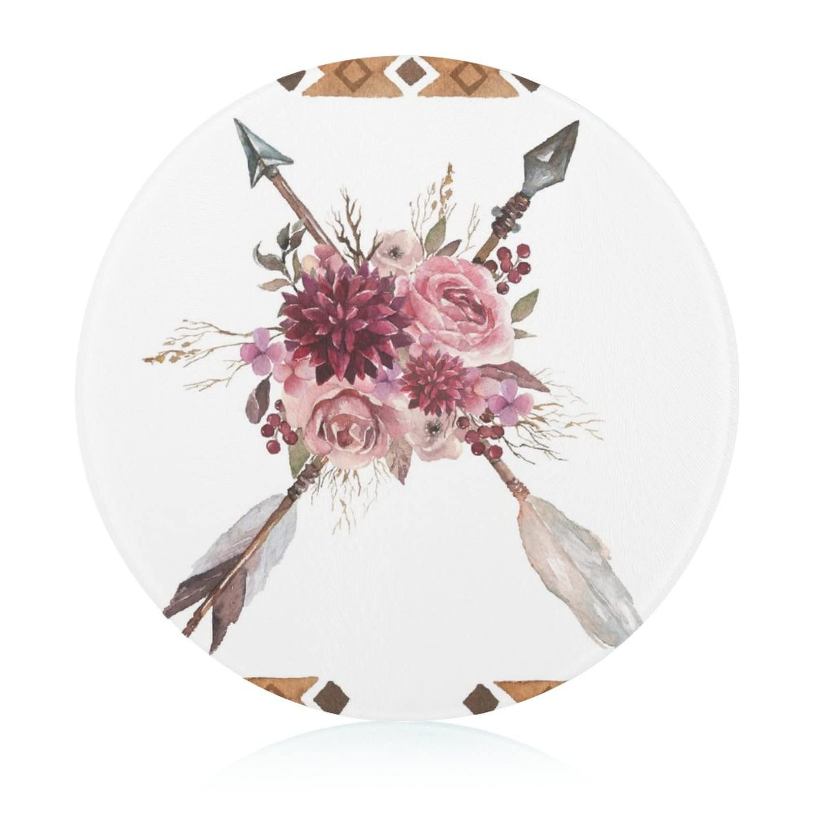 Planche à découper en verre Roses 20 cm - plateau de cuisine résistant à la chaleur
