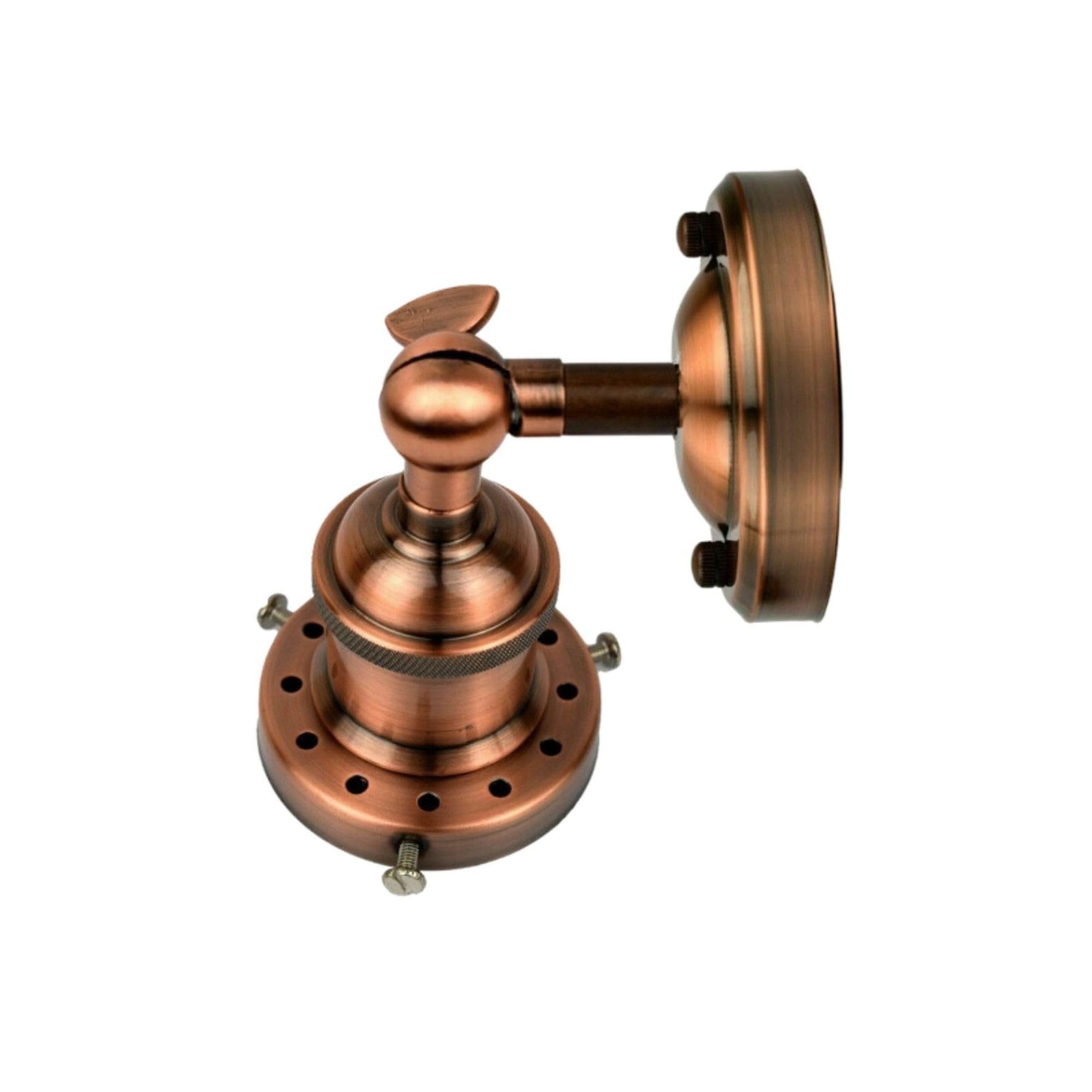 LEDSone Vintage Wall Sconce with E27 Socket 180° Adjustable Arm, Retro Industrial Metal Wall Lighting Fixtures for Living Room Dining Room Bedroom Kitchen (Copper)