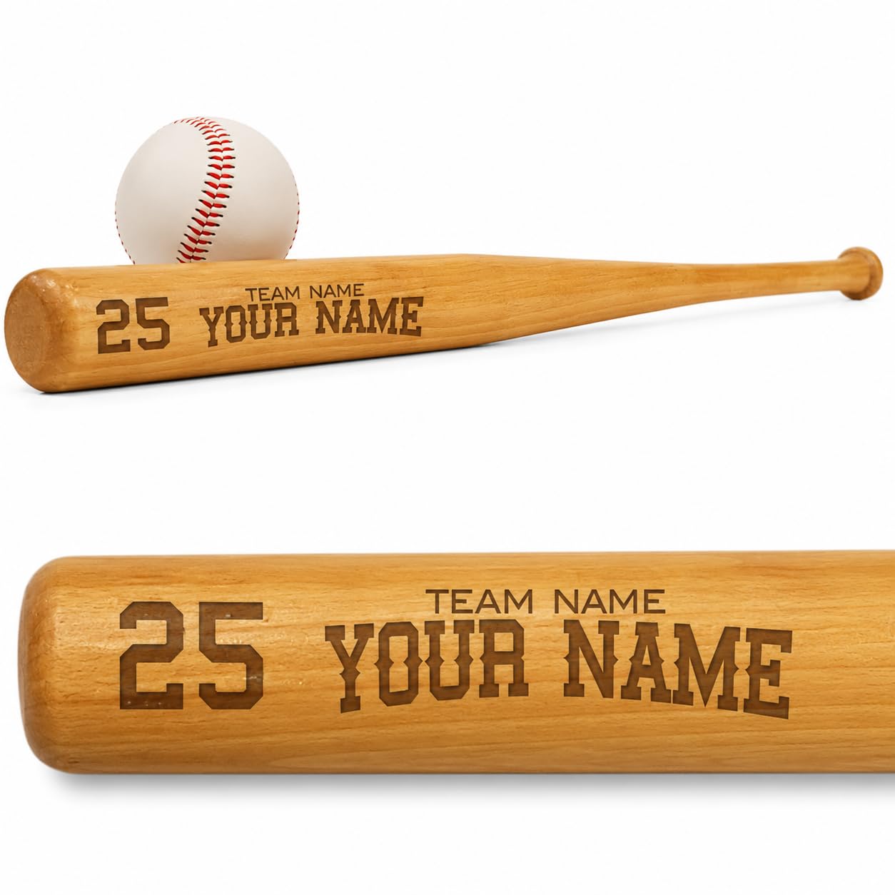 Sports Personalized Laser Engraved Wooden Baseball Bat #32 | Custom Player Name, Autograph Ready, Team Personalisation, Engraved Design-image-33