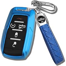 QBUC for Dodge RAM Key Fob Cover with Keychain Blue