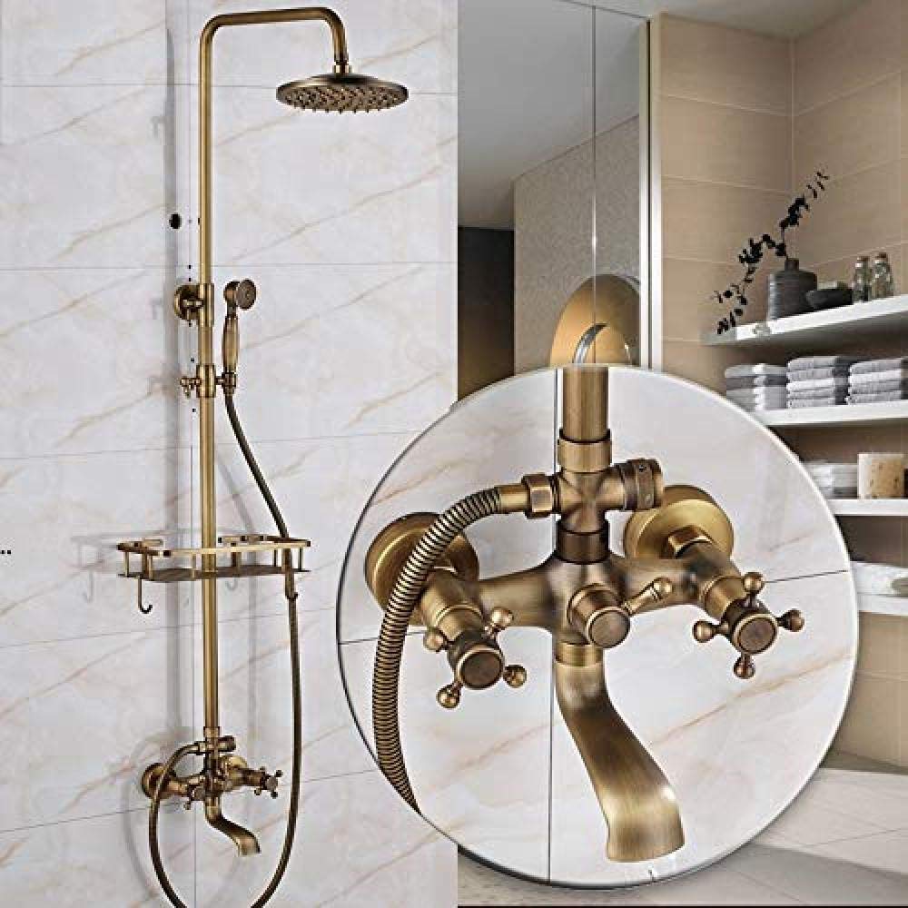 Système de douche antique en laiton avec mitigeur haut de gamme