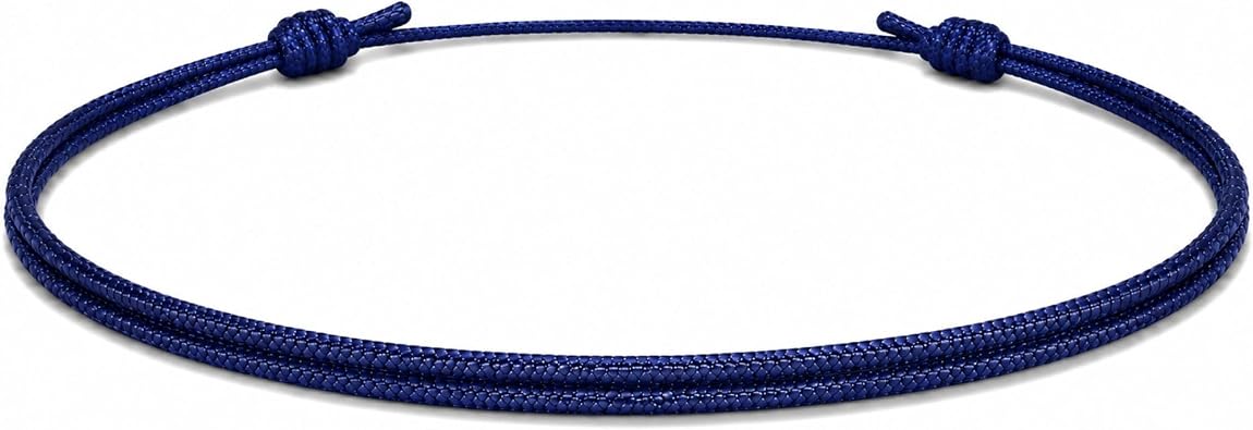 Luck Strings Navy Blue Nylon Cord Bracelet, Adjustable Waterproof Surfer Style, Unisex for Men, Women & Teens, Minimalist Friendship Bracelet