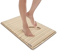 Vista 18 de MICRODRY Tapete de baño de espuma viscoelástica extra grueso, moderno, con infusión de carbón, base antideslizante GripTex, absorbente, de fácil Azul