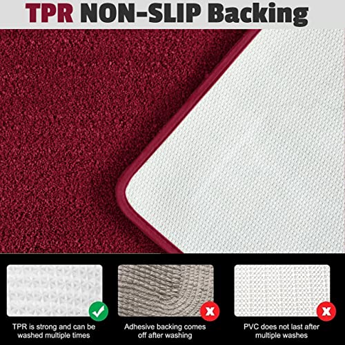 Yafa Home Fashion 2 Piece Solid Microfiber Soft Bathroom Rug Set, Non-Slip Tpr Backing #TOP3