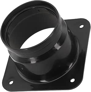 PP Plastic Square to Round Flange Interface for Ventilation Duct Connection for HVAC Adapter Smooth Exterior Low Air Resistance 75/100/125/150/200/250/300mm Black(75MM)