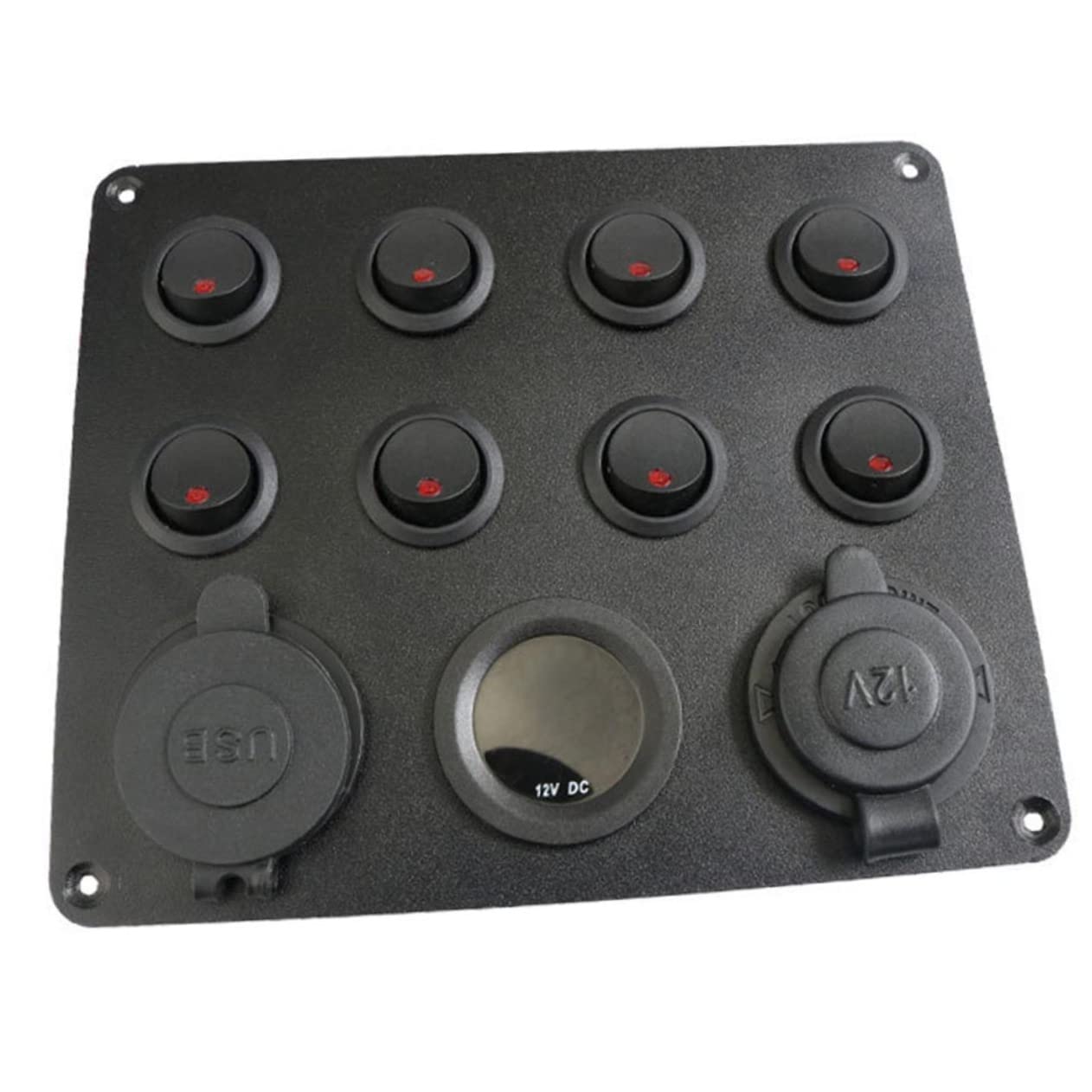 PRETYZOOM Gang Car Panel with Digital Voltmeter Dual USB Ports for Vehicles for Rvs Boats Trucks and Campers Versatile Control Panel for Lights and Chargers