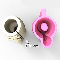 Vista 5 de BIBABLYKE Molde de silicona para maceta, moldes de hormigón, arte humano, macetas, moldes de cementos, material de silicona para bricolaje