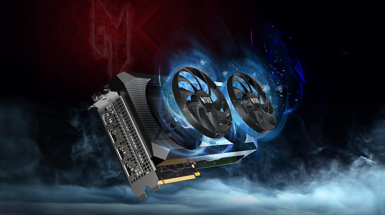 acer Nitro AMD Radeon RX 7800 XT Overclocking Graphics Card | 16GB GDDR6 256-bit 19.5 Gbps | Dual Nitro FrostBlade Ringed Fans | TPD 281W | 1 x HDMI 2.1 & 3 x DisplayPort 2.1