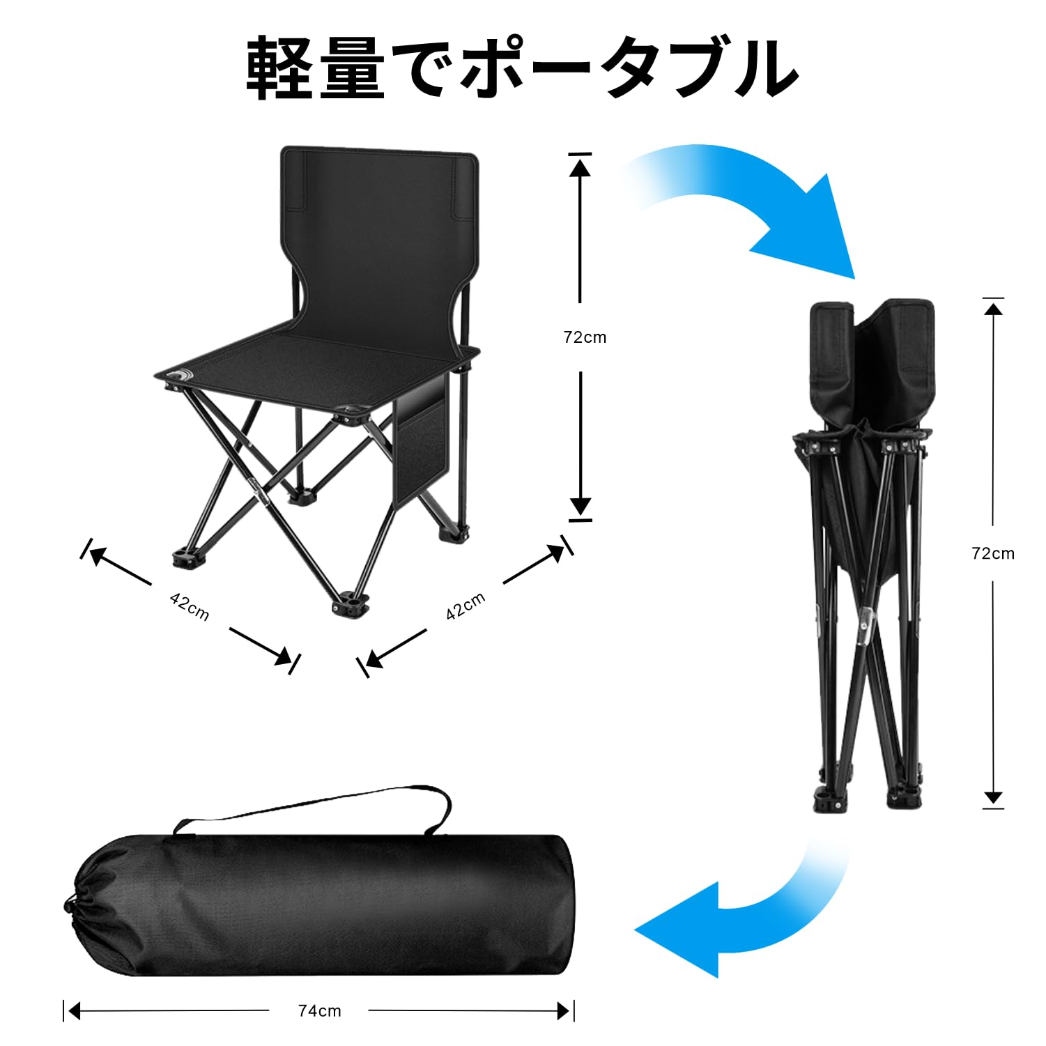 Amazon.co.jp: 【2026年新登場】折りたたみ椅子 キャンプ 椅子 超軽量