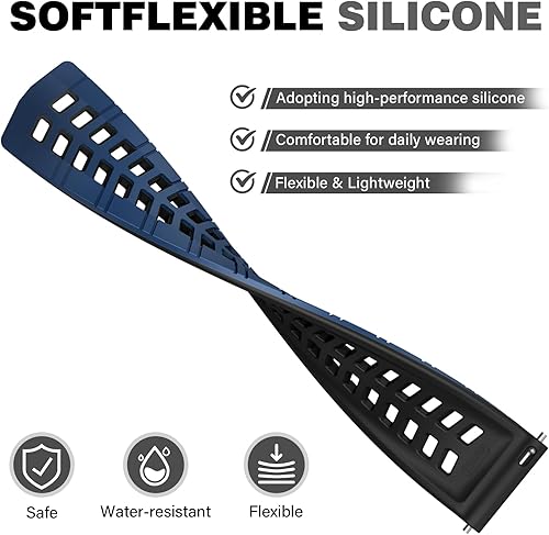 Miniatura 3 de OVERSTEP Correa de silicona de 0.866 in compatible con Garmin Vivoactive 4, Venu 2, Forerunner 265, 255, Samsung Gear S3 Frontire, Galaxy Watch