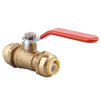 DERNORD Ball Valve 1/2 Inch, Push-Fit Valve,Water Valve Shut Off, Push-to-Connect Fittings for PEX, Copper, CPVC Pipe