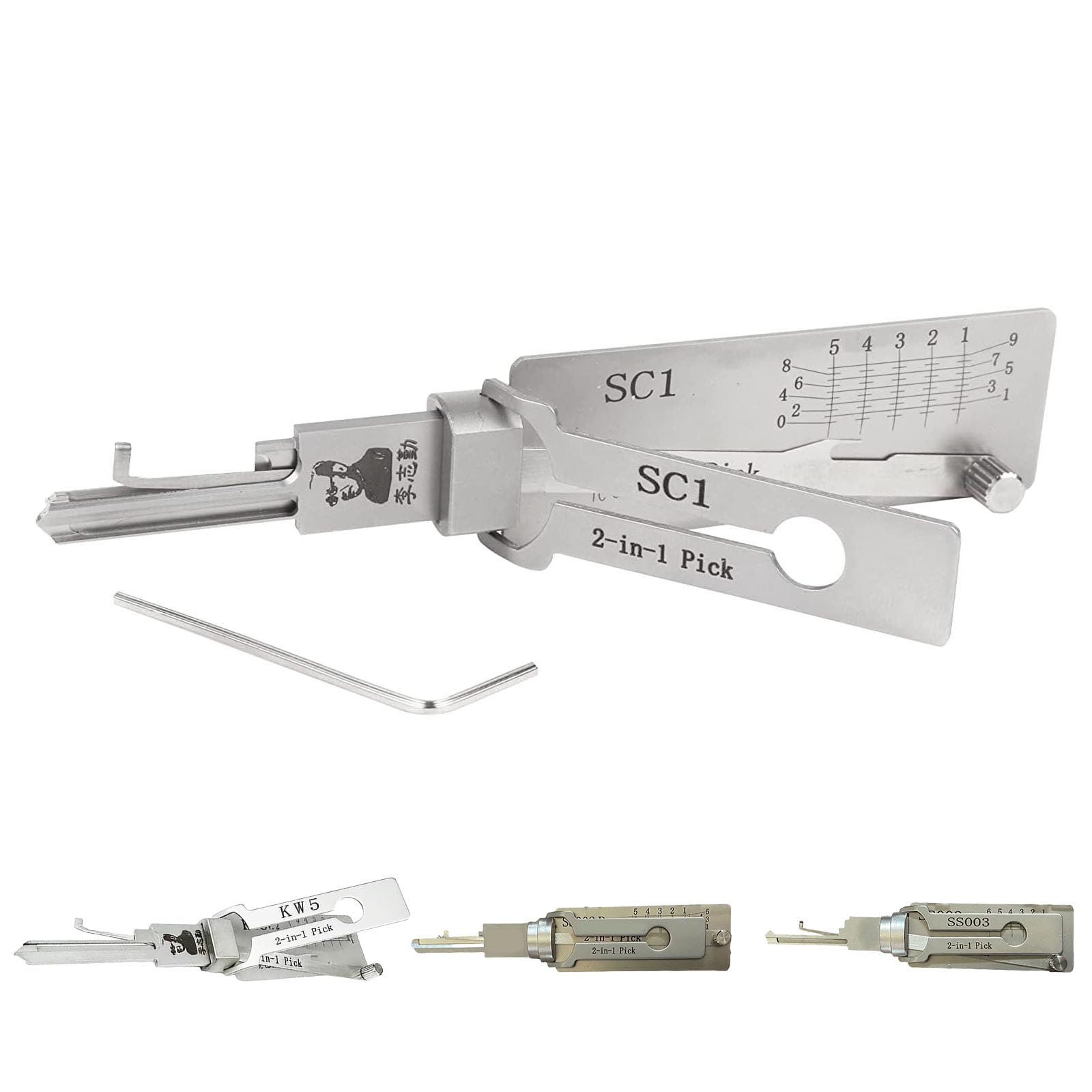 SC1 Lock Pick Key Decoder LiShi Lock Pick Full Set UK, 2-in-1 Pick, Car Key Reader,Lock Pick Decoder for Auto, Auto Lock Pick, Professional Locksmith Tools, Auto Lock Pick, Stainless Steel
