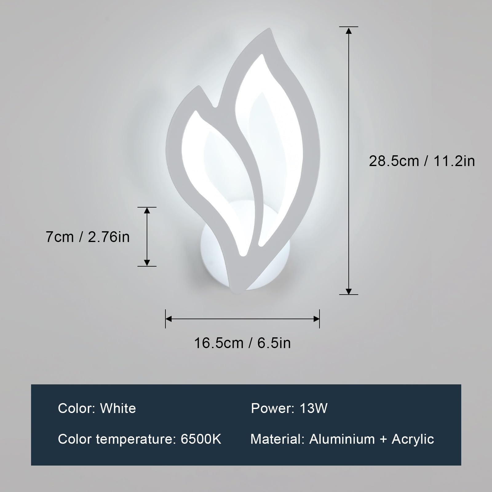 SENQIU LED Wall Light Indoor 13W, Modern LED Wall Lamp 6500K Cool White, Creative Flower Shaped Night Light - Image 4