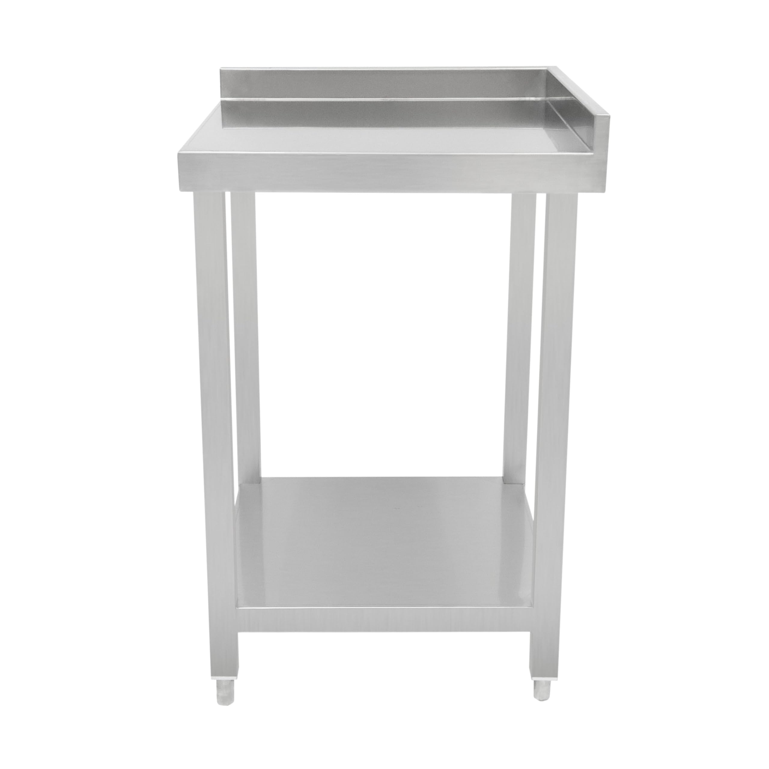 Unità Angolare Modulare da Cocktail Bar con Splashback da 5cm – 85x55x55cm, Mensola a 2 livelli, Bancone di Lavoro, Postazione Prep in Inox Heavy Duty, Piedini Regolabili, Link Bar, 2 x Staffe incluse