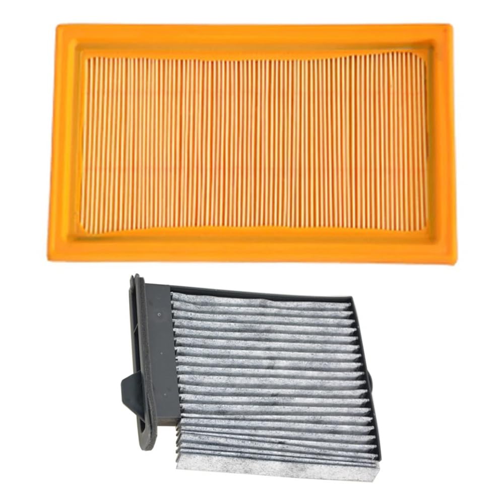 Filtr Powietrza Kabinowego dla Nissan Tiida 2008, 24,2x18,4x3,5cm 2 szt. Filtr powietrza samochodowego Filtr kabinowy 16546-ED500/27891-ED50A-A129