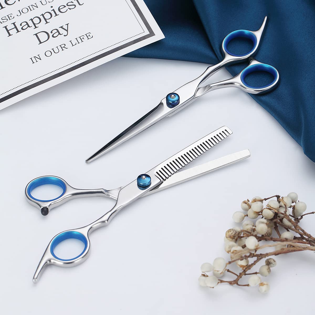 Kyraton Set Forbici Professionali Da Taglio Per Capelli, Per Diradamento Dei Capelli Forbici con Denti, da Parrucchiere, Barbiere, Per Il Salone E La Casa.