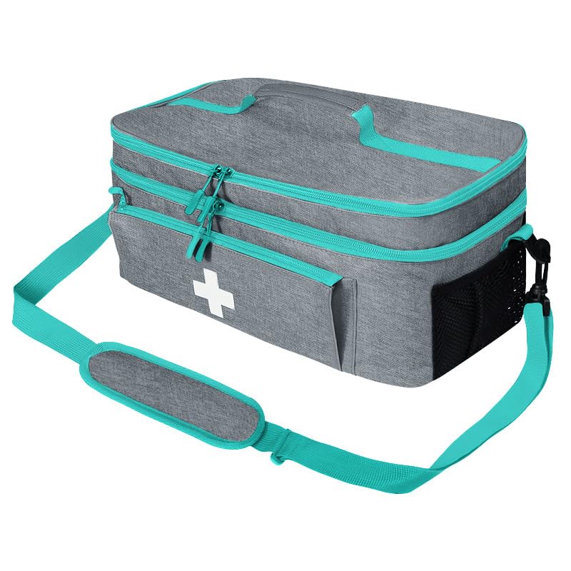 First Aid Bag Empty, Medical Bag, Waterproof Medical Organiser (Grey)