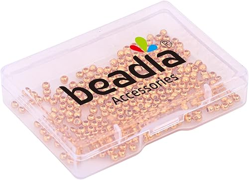 Miniatura 6 de Cuentas espaciadoras redondas chapadas en oro de 18 quilates, 300 unidades, 300 unidades para hacer joyas, no se deslustran
