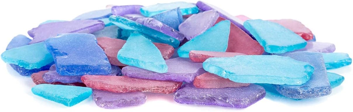 Dark Blue, Red & Purple Sea Glass – 22oz Beach Glass for Crafts, Vase Fillers & Decor – Bulk Tumbled SeaGlass Pieces for DIY Projects – Recycled Seaglass for Home, Weddings & Art