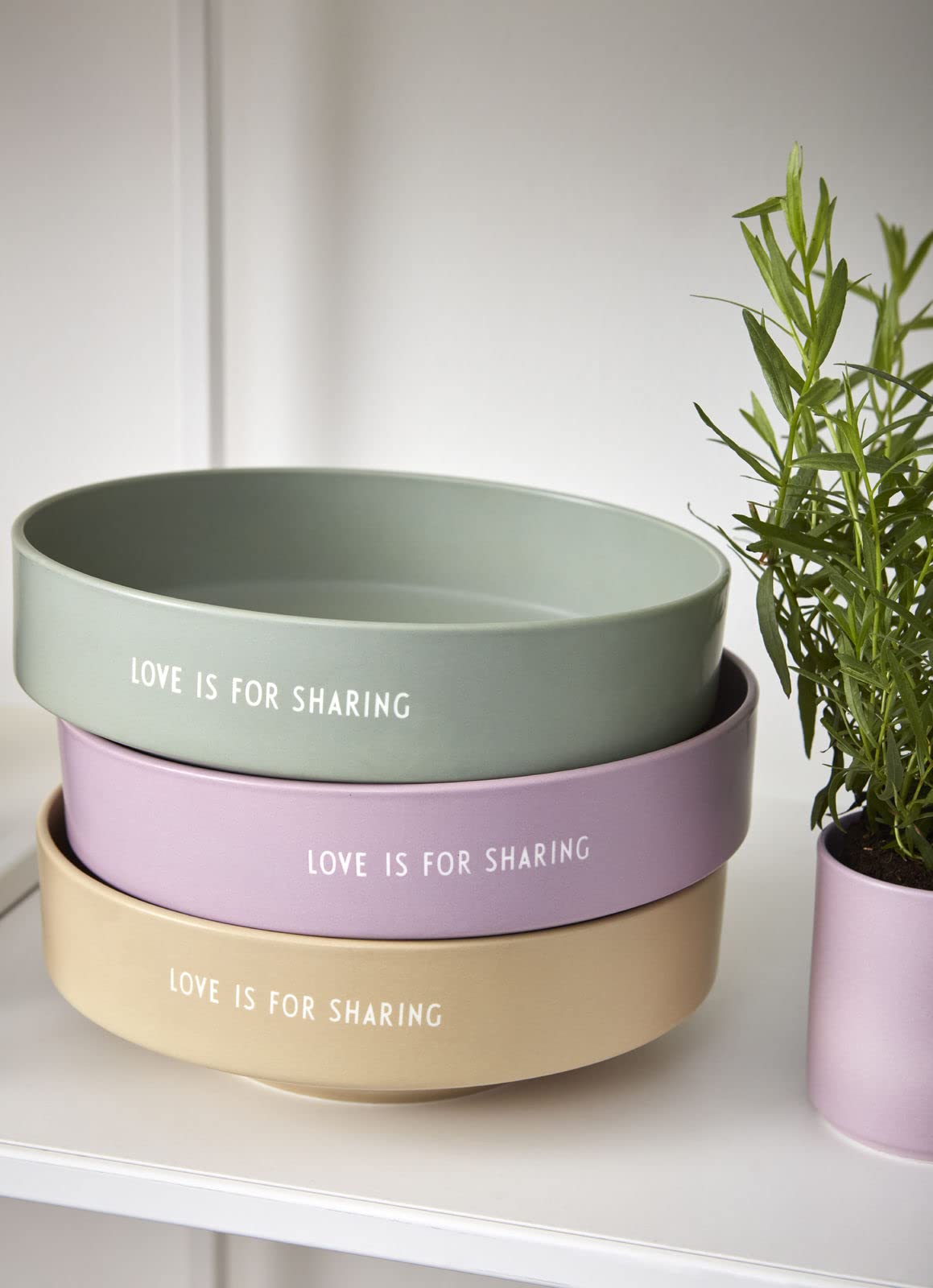 Design Letters Miska na przekąski zielona 1200 ml | Prezenty dla mamy, prezenty na Dzień Matki dla mamy | Porcelanowa miska na przekąski z wygrawerowanymi literami | miska do sałatki, miseczki na