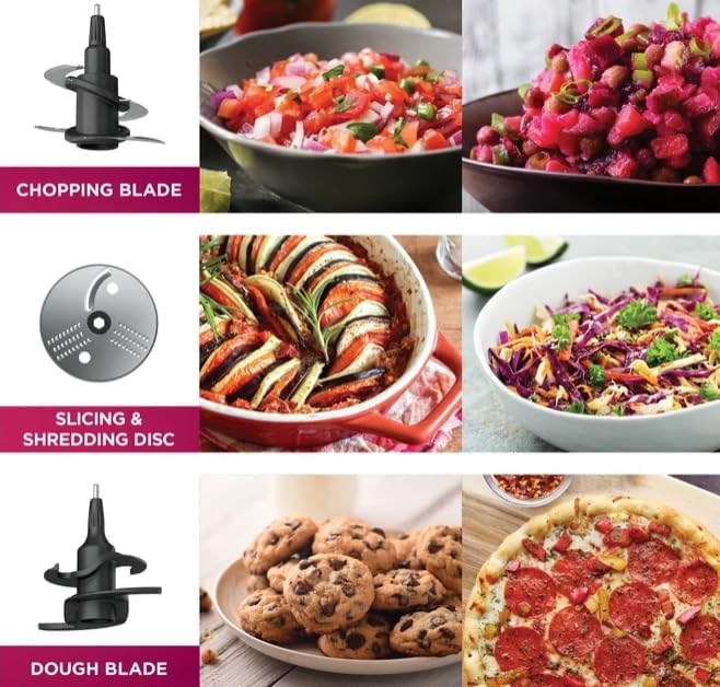 Nin-ja Professional 9 Cup Food Processor, 850 W, Auto iQ 3 Presets, Chop, Dough, Slice, Shred, Generous Capacity, color Silver (model BN 600)