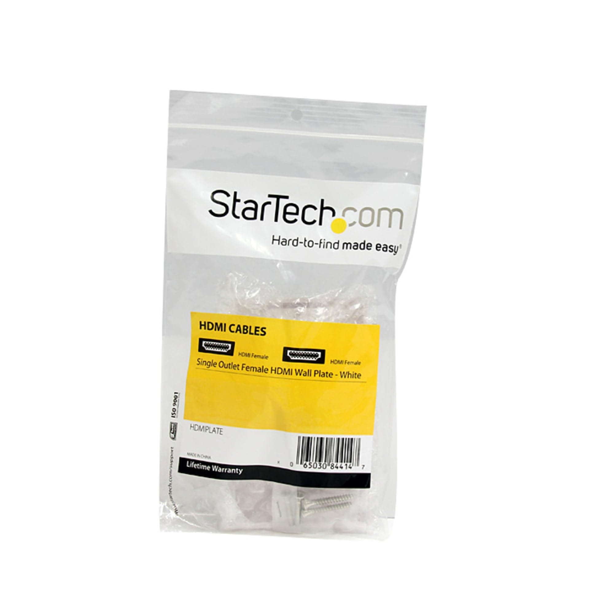 StarTech.com Single Outlet Female HDMI Wall Plate White - Wall mount plate - white - HDMIPLATE, 3.5 x 2.75 inches - Image 3