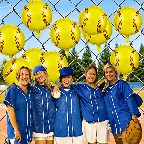 10 Pieces Softball Balloons Decorations,18 Inches Softball Foil Balloons For Sports Themed Birthday Party Supplies Softball Balloons For Girls Kids Teens Birthday Baby Shower Party Decoration #TOP3