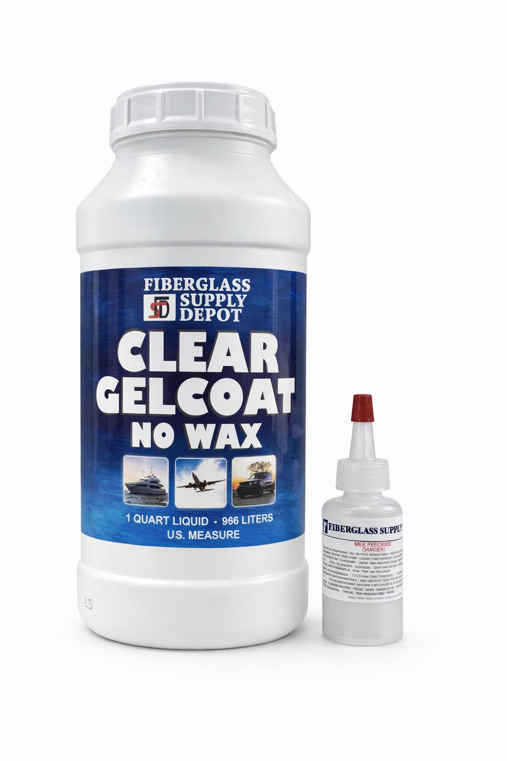 Clear UV Gelcoat No Wax Quart with 15cc Hardener (MEKP)