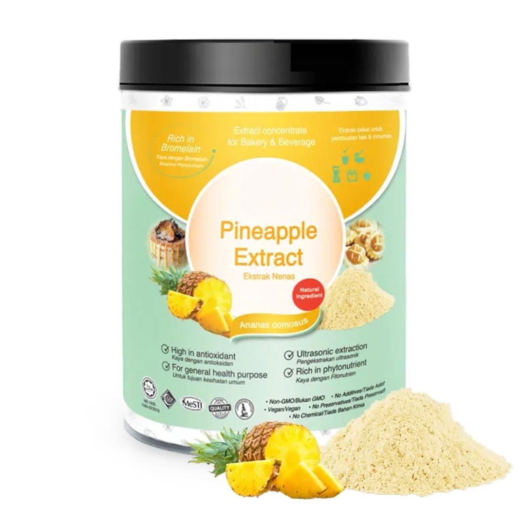 Polvo de piña - Extracto estandarizado - 200g puro 100% natural sin aditivos - Para sopa, batidos, café, bebidas, pastelería