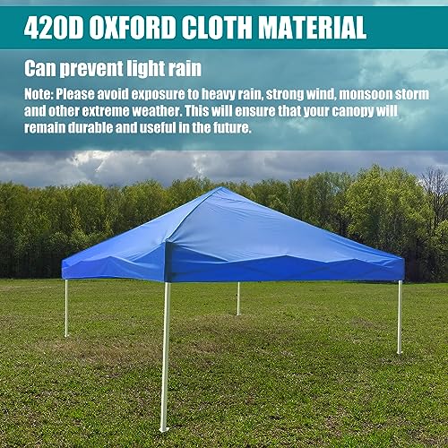 Windyun 10x10 Pop up Canopy Replacement Top 420D Outdoor Oxford Fabric Canopy Shade Heavy Duty Square Canopy Replacement Cover for Straight Leg Tent, Only Top Cloth (Blue) - Thumbnail 4