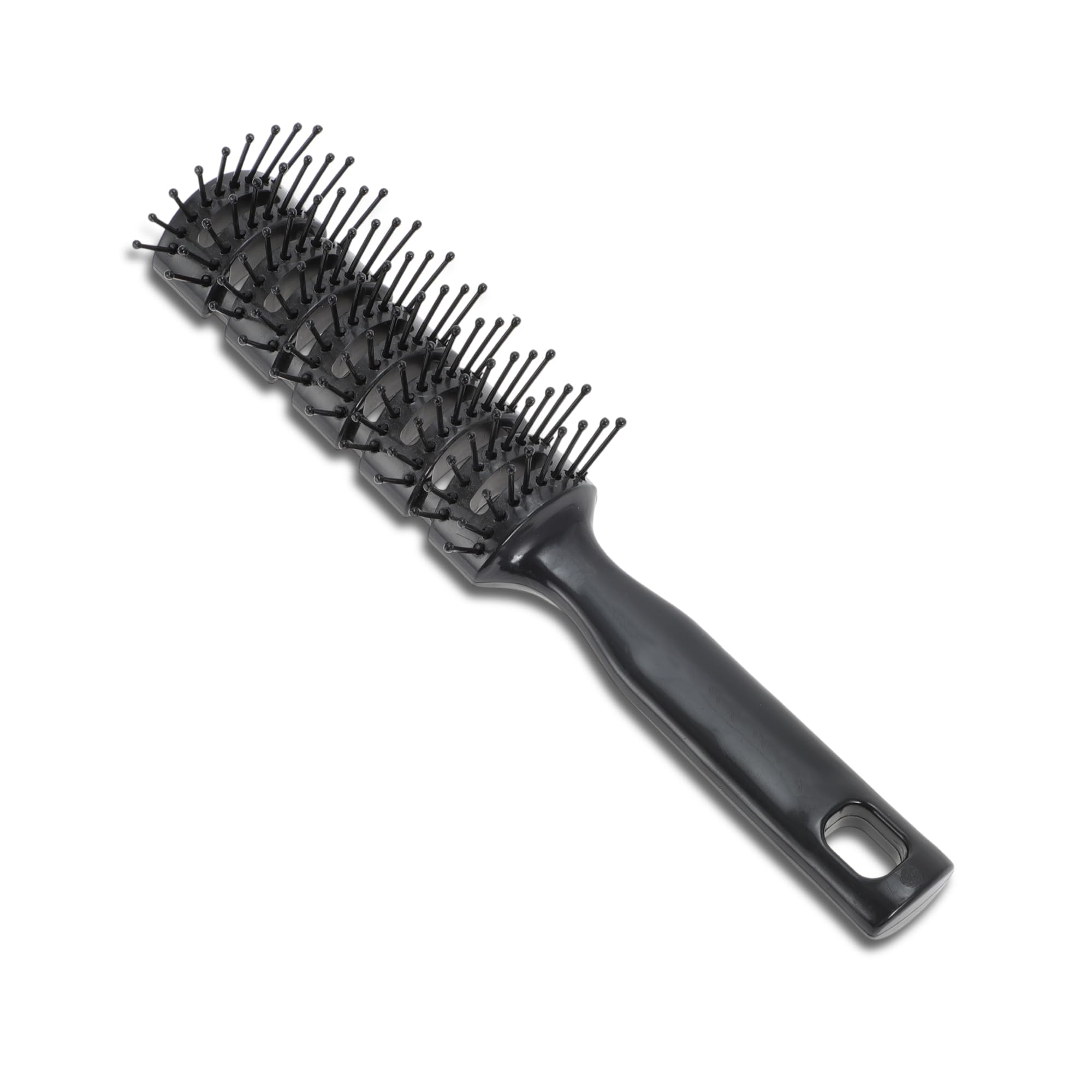 VOCOSTE Vented Hair Brush, Styling Brush with Ball-Tipped Bristles, Vent Brush for Blow Drying Wet, Short, Curly, or Straight Hair, Wet Hair Brushes for Men and Women, Black