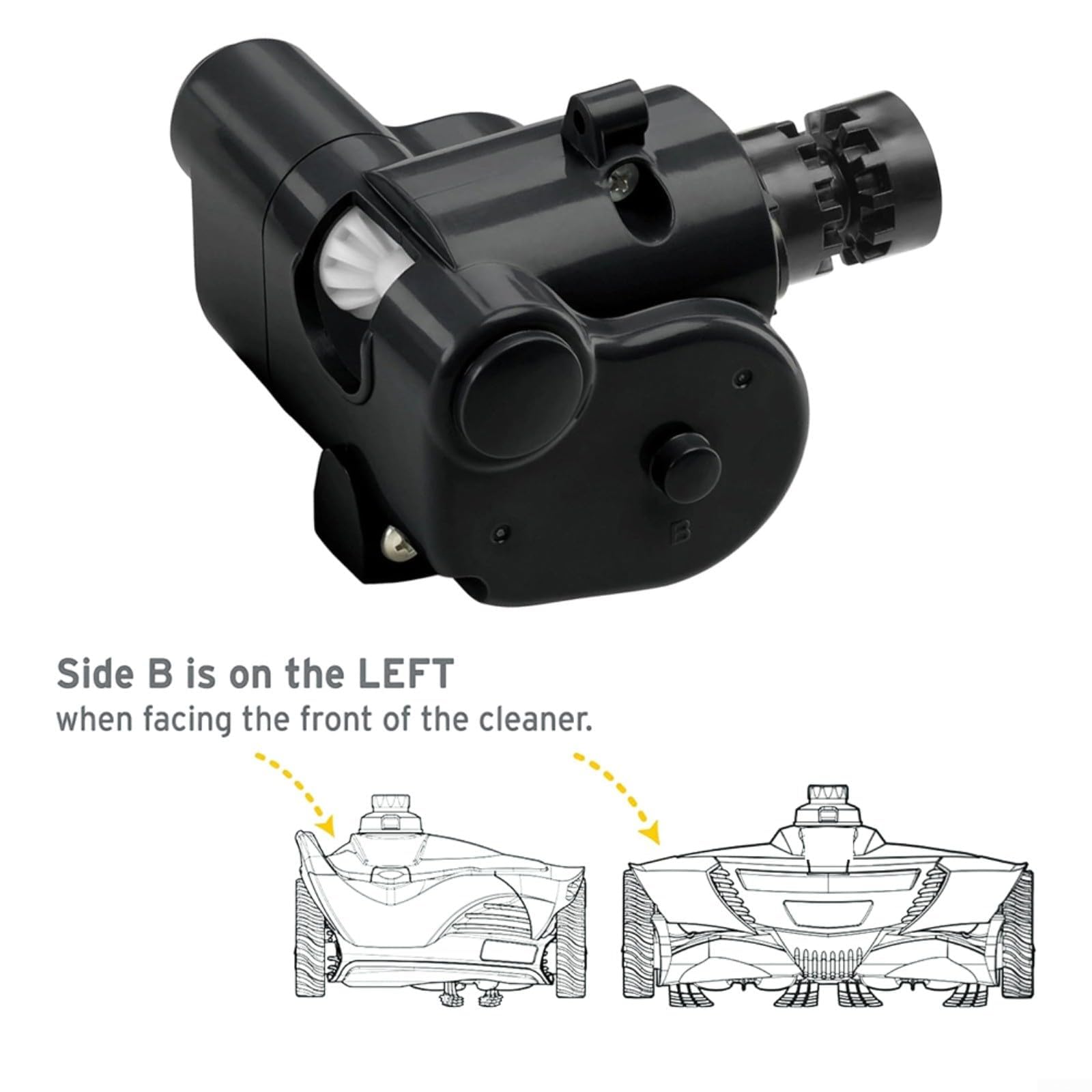 Dispositivo de control de dirección, lado B R0524800 para Zodiac MX6 MX8 para limpiador de succión elite, caja de cambios de repuesto, ABS, negro, paquete de 2 (2 piezas)