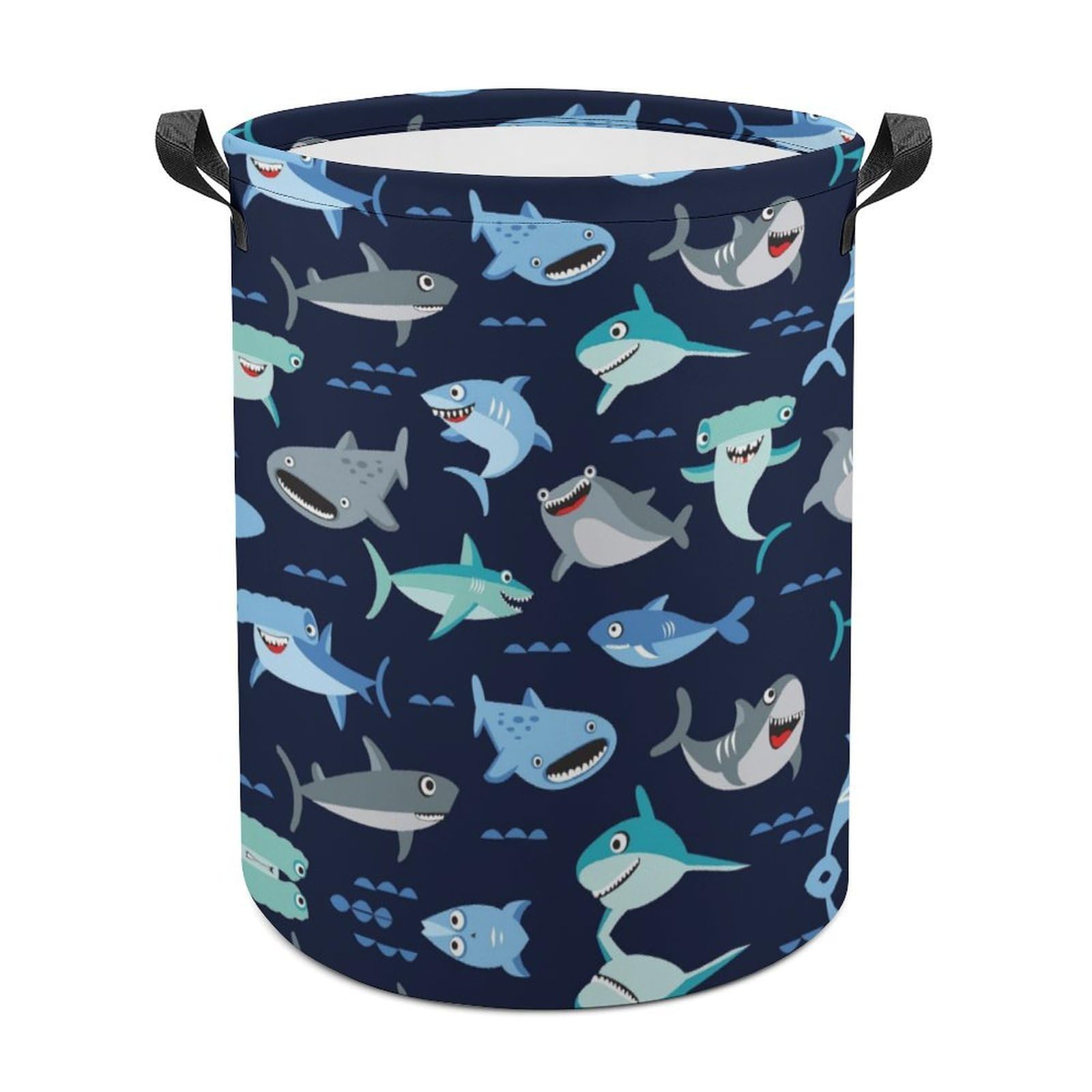 Lyfthologen Laundry Hamper, Cartoon Shark Laundry Basket, Washing Basket with Handle