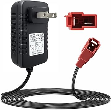 12 Volt Battery Charger for Kids ATV Ride On Toys, Compatible with BMX X6 Kid TRAX GMC Wal-Mart Moto ATV Quad, Power Wheels Charger with Red Square Plug