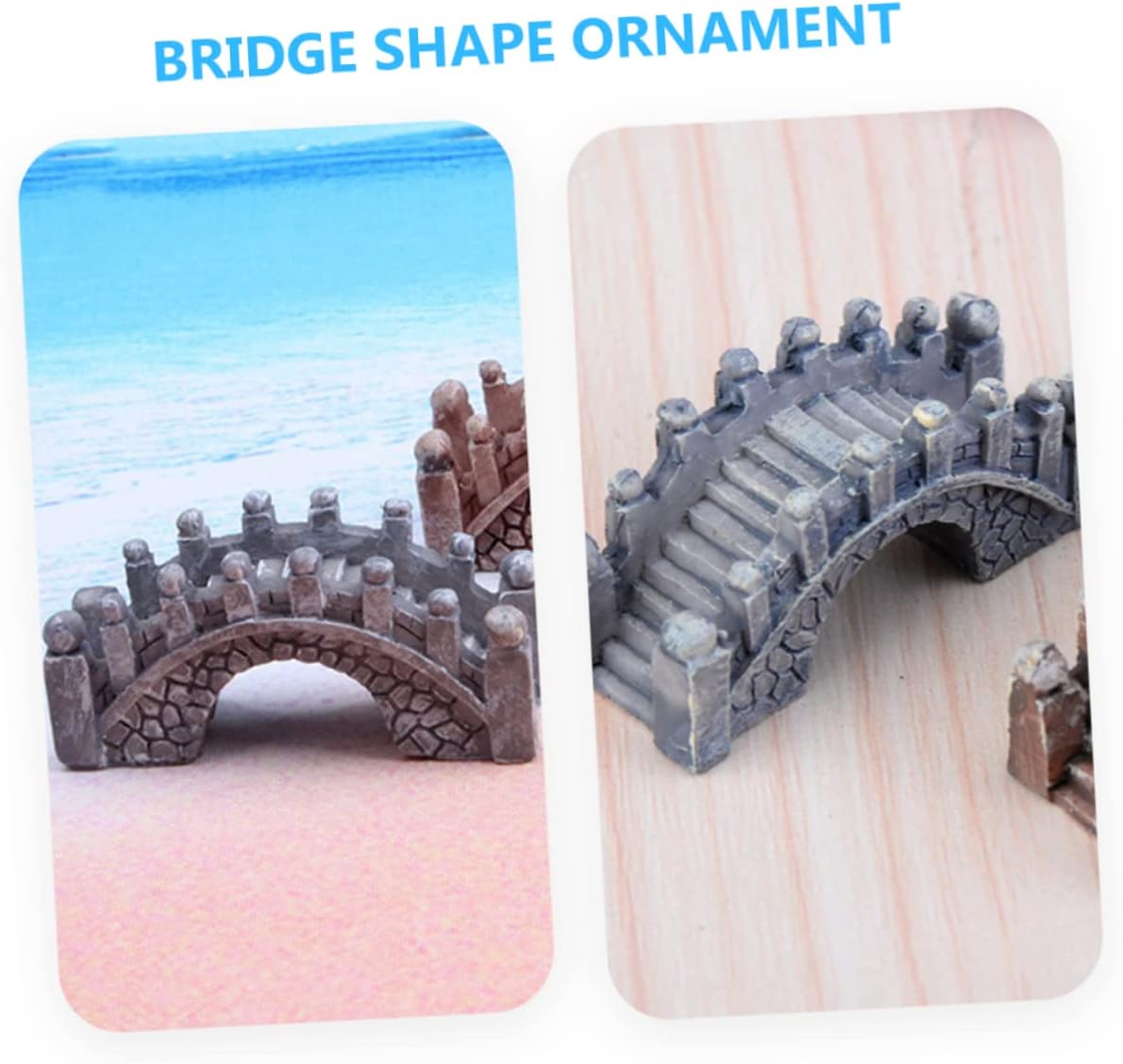 10pcs Micro Landscape Bridge Decor Resin Bridge Statue Adornments for DIY Gardening Miniature Decor for Fairy Garden and Outdoor Decoration Random Color