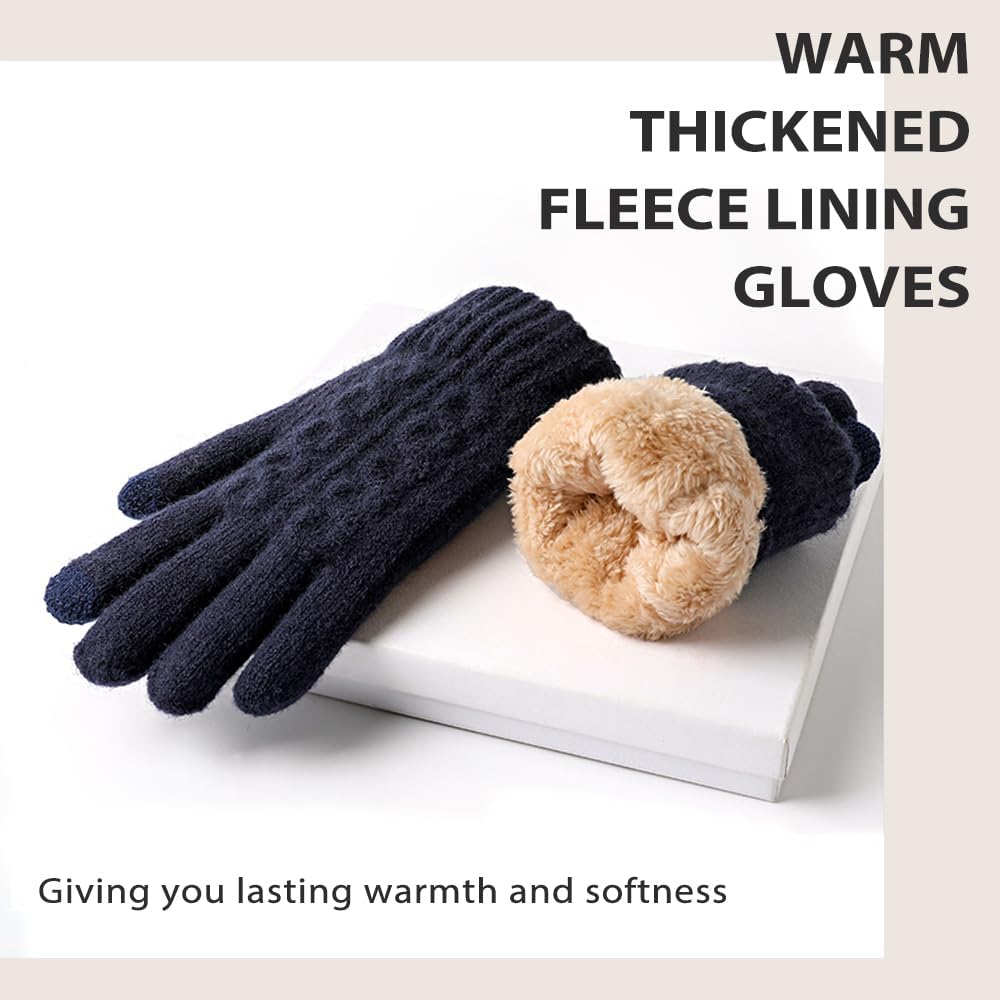 Pleneal Womens Winter Gloves - Gloves for Women Cold Weather, Womens Warm Fleece Lined Touch Screen Dual-Layer Glove