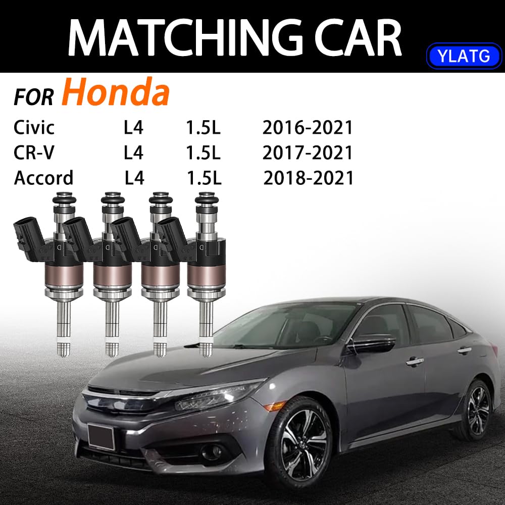 Genuine OEM Fuel Injectors 16010-5PA-305 for Honda 1.5L Turbo (4PCS