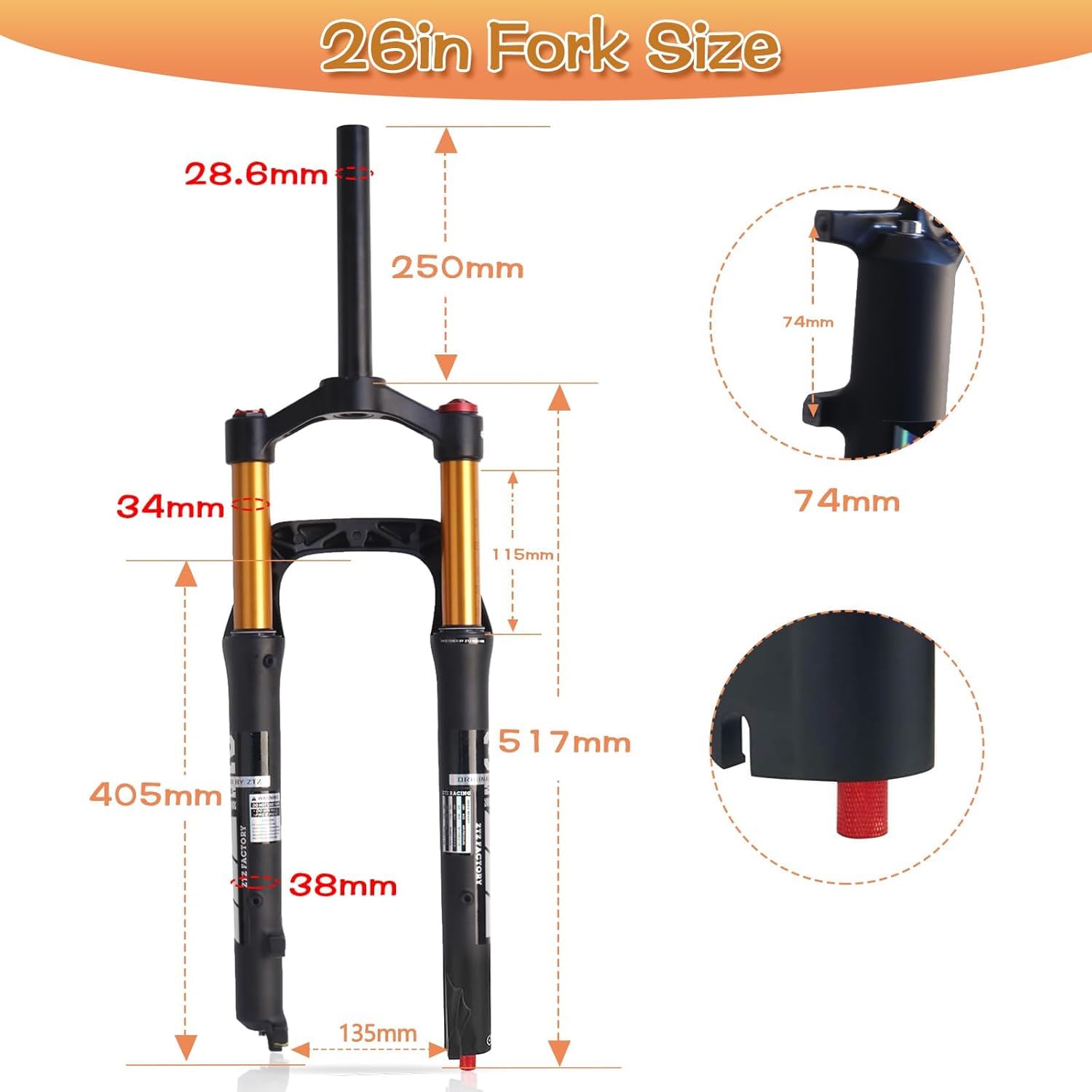 Amazon.co.jp: ZTZ 26 x 4インチ ファットタイヤ MTB エア