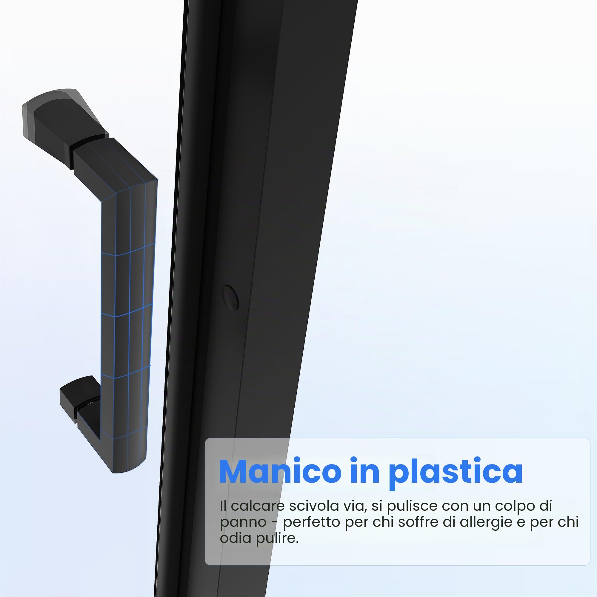 SONNI Box Doccia Con Porta Scorrevole, Nero Opaco, Varie Misure 100/110/120 cm, Porta Doccia Singola Scorrevole in Vetro di Sicurezza (ESG) Trasparente, 120x185 cm