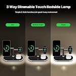 UEQ 4 in 1 Wireless Charging Station for Apple MagSafe Charger,Fast Charging Magnetic Wireless Charger Stand with Night Light for iPhone 17 Air 16 15 14 13 12 Series,Apple Watch and AirPods (Black)