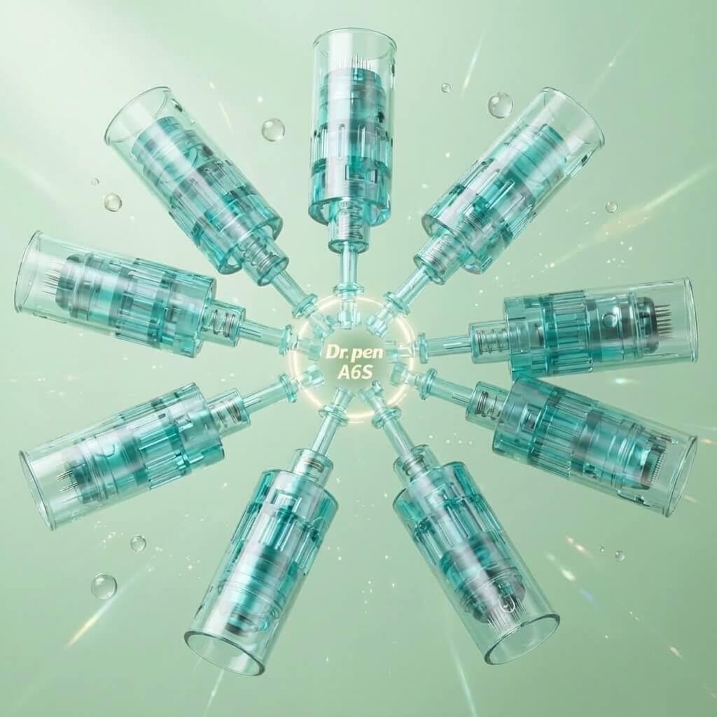 Dr. Pen - Cartucce di ricambio A6S, 15 pezzi, 11 pin, per contatto con superfici bilanciate e cura cosmetica quotidiana, uso viso e corpo a casa o in salone di bellezza, sterili monouso, compatibili
