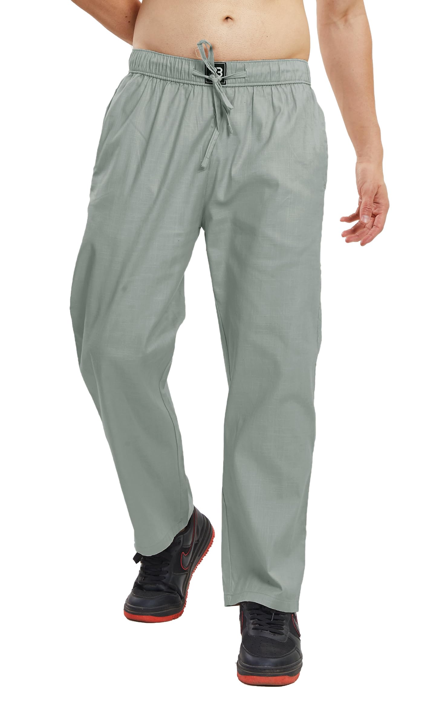 big button Men's Premium Cotton Loose Fit Stretchable Lounge Pyjama Pant Lower-picture-17