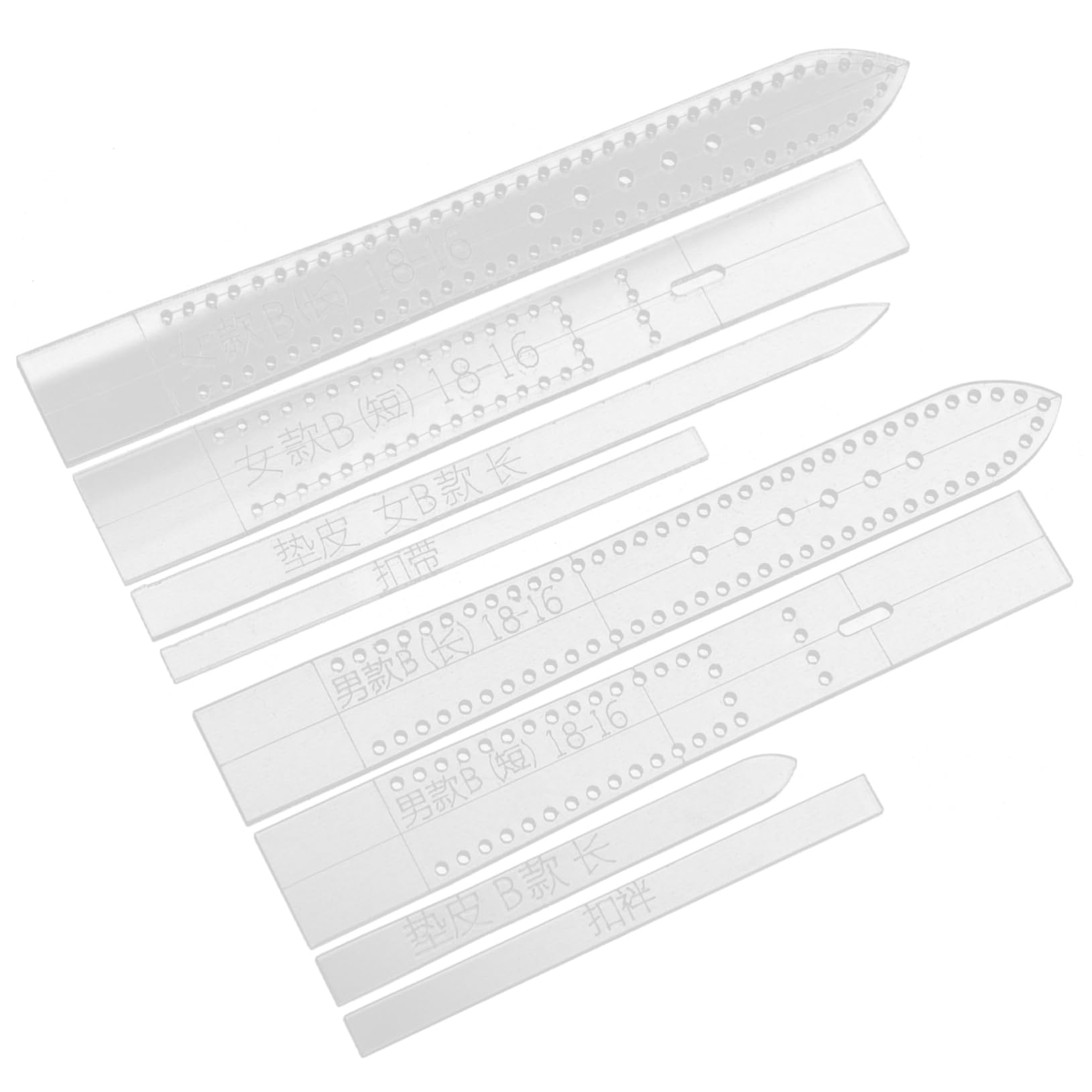 Holibanna 8Pcs Acrylic Watchband Template for Leather Craft DIY Projects Stencils for Unique Watch Strap Design Convenient and Practical Watchband Crafting