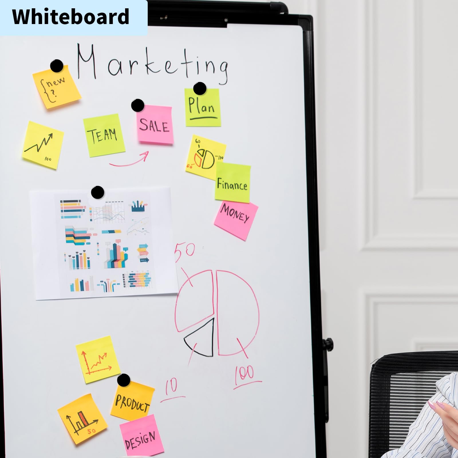 20 Starke Schwarze Magnete Von QOJOPU – Für Kühlschrank, Whiteboard & Pinnwand