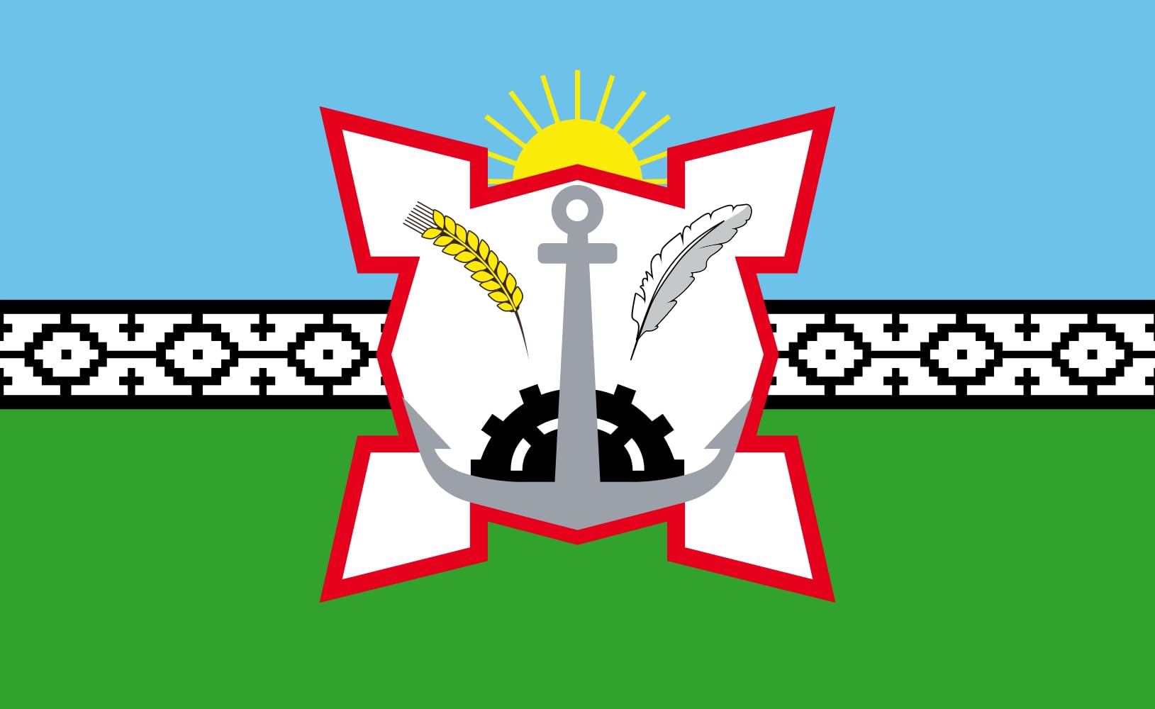 Drapeau Bahia Blanca grand format pour mât et décoration extérieure officielle du Partido