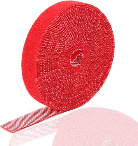 Cinta de sujeción reutilizable para atar de 25 pulgadas x 25 yardas, correa de amarre de doble cara con gancho y bucle para el hogar, oficina,