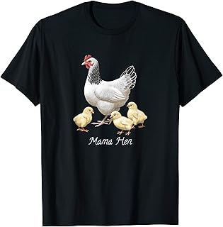 Mama Hen Sussex Chicken and 3 Baby Chicks T-Shirt